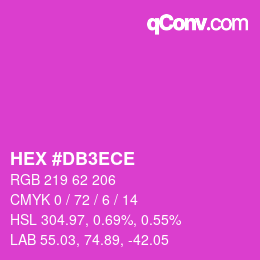 Farbcode: HEX #DB3ECE | qconv.com