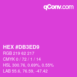 颜色代码: HEX #DB3ED9 | qconv.com