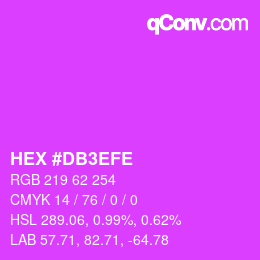 カラーコード: HEX #DB3EFE | qconv.com