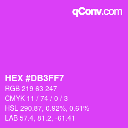 Color code: HEX #DB3FF7 | qconv.com