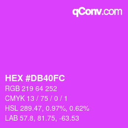 カラーコード: HEX #DB40FC | qconv.com
