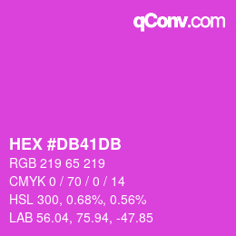 カラーコード: HEX #DB41DB | qconv.com