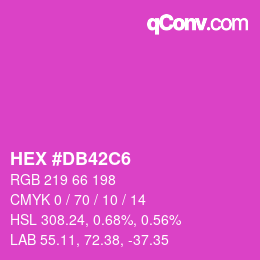 Color code: HEX #DB42C6 | qconv.com