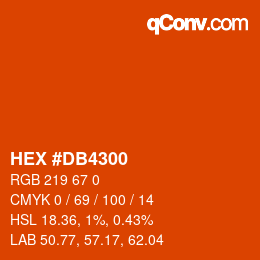 Color code: HEX #DB4300 | qconv.com
