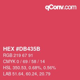 Color code: HEX #DB435B | qconv.com