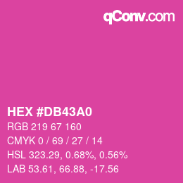 カラーコード: HEX #DB43A0 | qconv.com