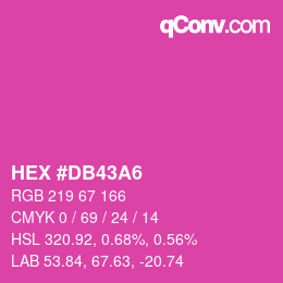 カラーコード: HEX #DB43A6 | qconv.com