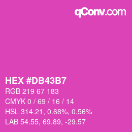 颜色代码: HEX #DB43B7 | qconv.com