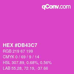 カラーコード: HEX #DB43C7 | qconv.com