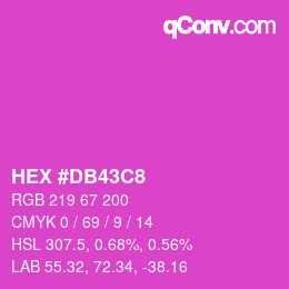 颜色代码: HEX #DB43C8 | qconv.com