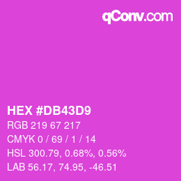 カラーコード: HEX #DB43D9 | qconv.com