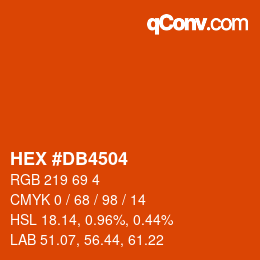 颜色代码: HEX #DB4504 | qconv.com