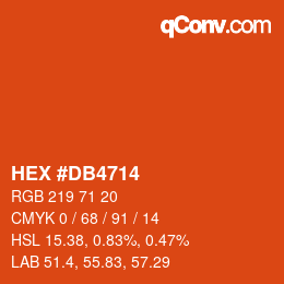 カラーコード: HEX #DB4714 | qconv.com