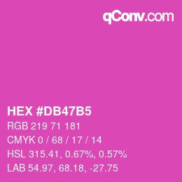 颜色代码: HEX #DB47B5 | qconv.com