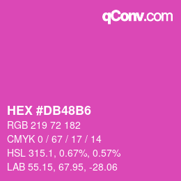 颜色代码: HEX #DB48B6 | qconv.com