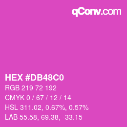 颜色代码: HEX #DB48C0 | qconv.com