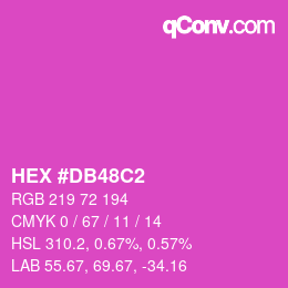 颜色代码: HEX #DB48C2 | qconv.com