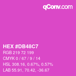 颜色代码: HEX #DB48C7 | qconv.com