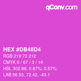 颜色代码: HEX #DB48D4 | qconv.com