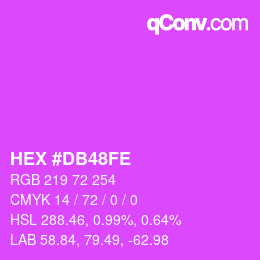 Color code: HEX #DB48FE | qconv.com