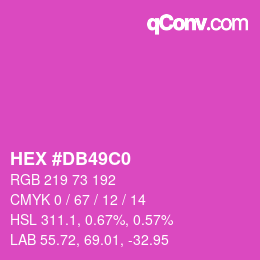 颜色代码: HEX #DB49C0 | qconv.com