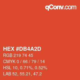 カラーコード: HEX #DB4A2D | qconv.com