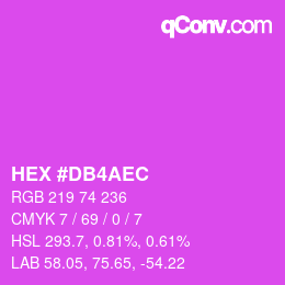 颜色代码: HEX #DB4AEC | qconv.com