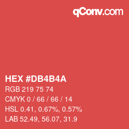Color code: HEX #DB4B4A | qconv.com
