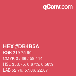 カラーコード: HEX #DB4B5A | qconv.com