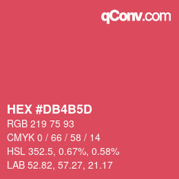 カラーコード: HEX #DB4B5D | qconv.com