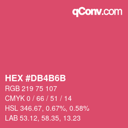 カラーコード: HEX #DB4B6B | qconv.com