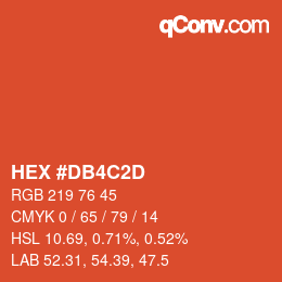 カラーコード: HEX #DB4C2D | qconv.com