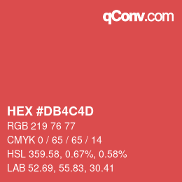 Color code: HEX #DB4C4D | qconv.com