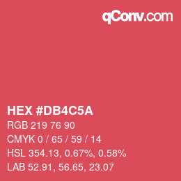 Color code: HEX #DB4C5A | qconv.com