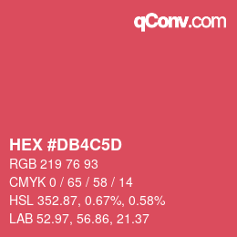 カラーコード: HEX #DB4C5D | qconv.com