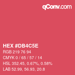 Código de color: HEX #DB4C5E | qconv.com