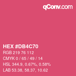 カラーコード: HEX #DB4C70 | qconv.com