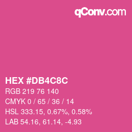 カラーコード: HEX #DB4C8C | qconv.com