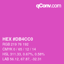 カラーコード: HEX #DB4CC0 | qconv.com