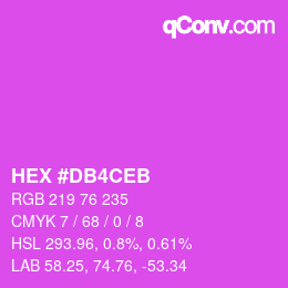 颜色代码: HEX #DB4CEB | qconv.com