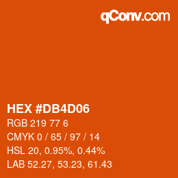 颜色代码: HEX #DB4D06 | qconv.com