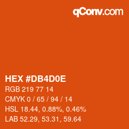 Color code: HEX #DB4D0E | qconv.com