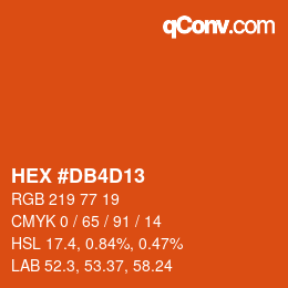 カラーコード: HEX #DB4D13 | qconv.com