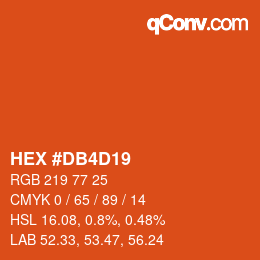 Color code: HEX #DB4D19 | qconv.com
