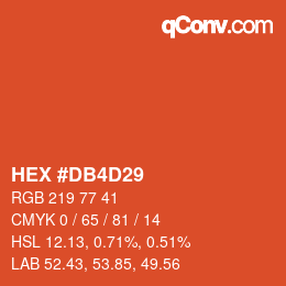 カラーコード: HEX #DB4D29 | qconv.com