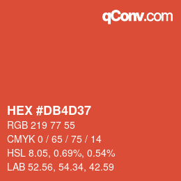 カラーコード: HEX #DB4D37 | qconv.com