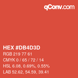 カラーコード: HEX #DB4D3D | qconv.com