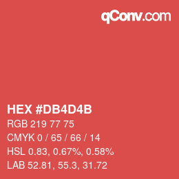 Color code: HEX #DB4D4B | qconv.com