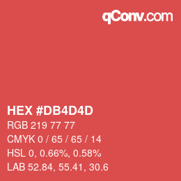 Farbcode: HEX #DB4D4D | qconv.com