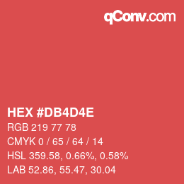Color code: HEX #DB4D4E | qconv.com